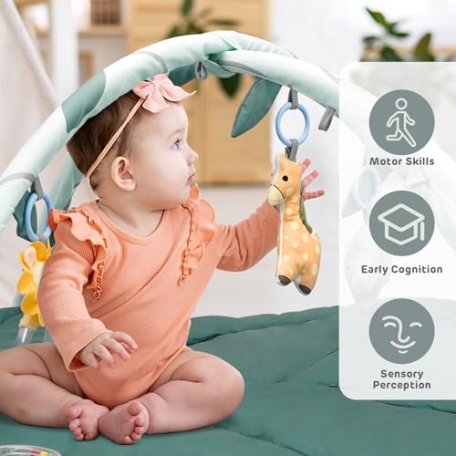 Baby Gym Play Mat Tummy Time Activity Mat XL Large Size Play Mat for Babies 18 Months+ Sensory and Motor Skill Development Newborn Infant Baby Essentials Gift with 6 Detachable Toys - Image 6