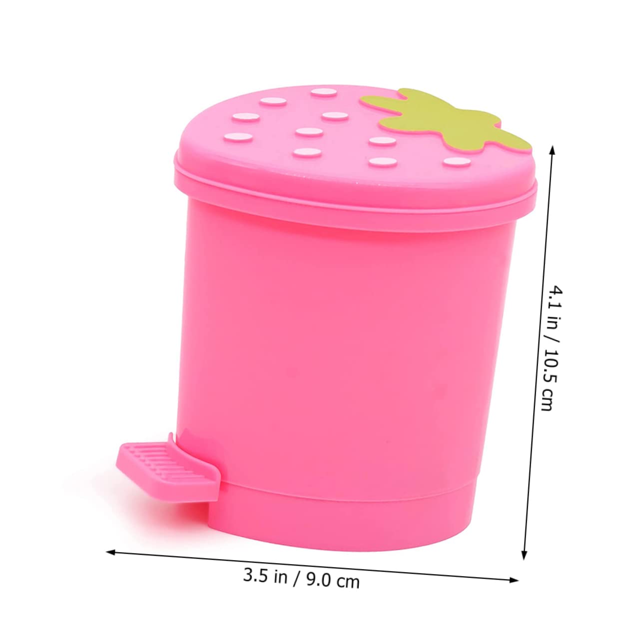 TIDTALEO Poubelle Rose Mini Conteneur Fruits Fraise Litière Enfants PP Pinceau Maquillage Mignonne