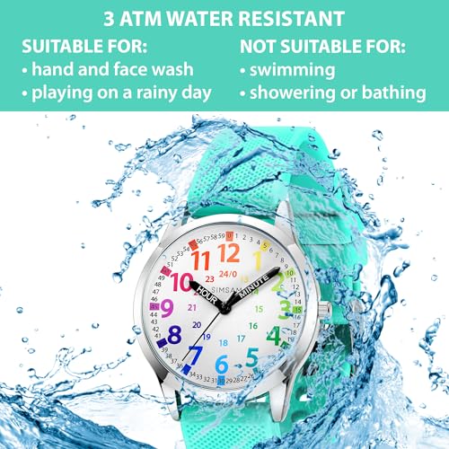Image of Kids Analog Watch, Learning Watch for Kids 8-12, Waterproof Time Teacher Watches for Boys Ages 5-7 6-8, Easy to Read Educational Girls Watches Ages 8-12, Great Gift Boys Girls Year 4-12 Old Waterproof