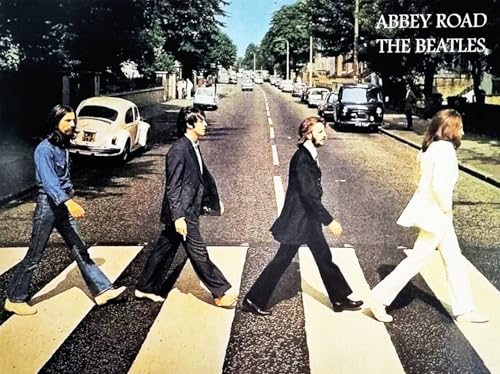 KUSTOM ART Póster decorativo de pared Serie Cantantes Celebres Beatles Caminata rayas Abbey Road impresión artística sobre cartón 40 x 30 cm sin marco