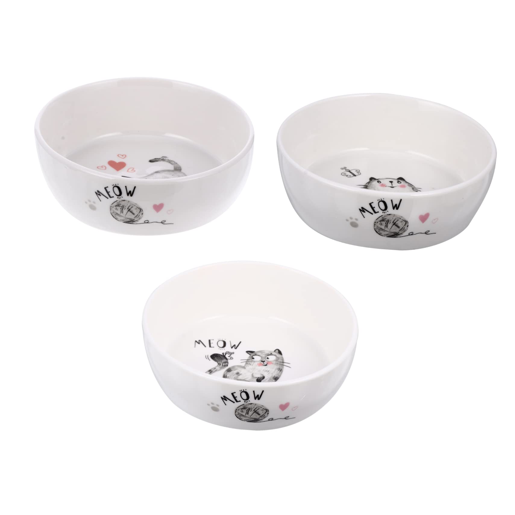 Mipcase Cuenco de para Gatos Antideslizante Fácil de Limpiar Comedero para Mascotas Cachorros y Conejos Capacidad Suficiente para Comida y Agua Adecuado Diario
