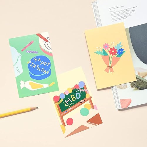 Miniatura 4 de Monolike Tarjetas individuales para fiesta de cumpleaños  mezcla de 24 unidades, encantadoras 24 tarjetas individuales