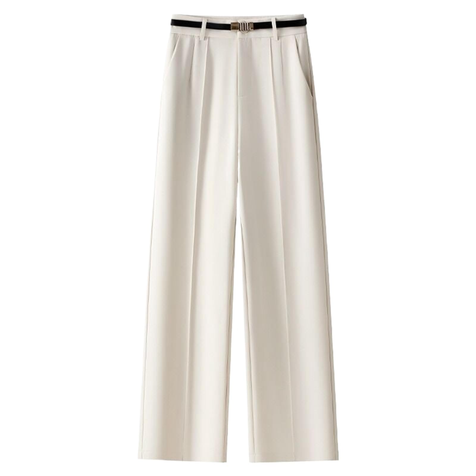 Womens Spring Fall High Waist Loose Straight Leg Suit Casual Wide Leg Long Pants