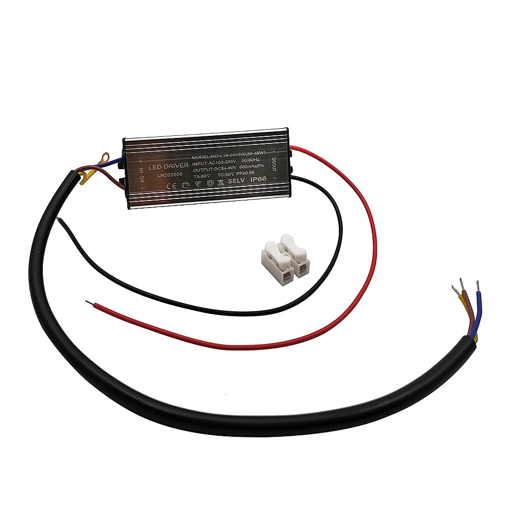 Aluminium IP66 (18-24) X 3W LED Driver 600mA (Constant Current Output) / DC 54-90V (Voltage Output) / AC 100-265V (Input votage) Waterproof Power Supply Lighting Transformer Drivers Ballast