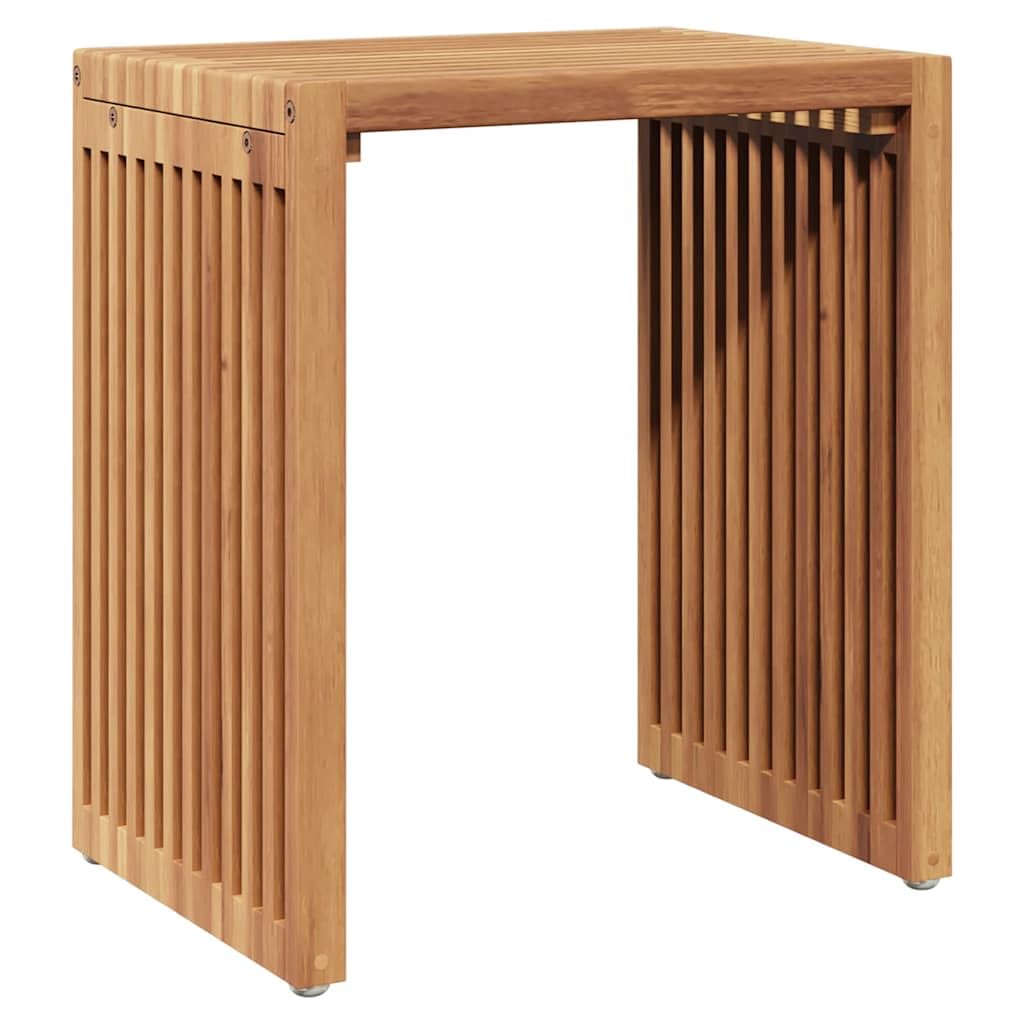 Stolik pomocniczy ogrodowy, zestaw 3 sztuk, kolor brązowy, z litego drewna tekowego, 33 x 44,5 x 51 cm, na taras, balkon, do ogrodu, na patio, kemping, piknik, jedzenie i grillowanie