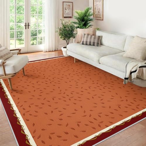 Tapis marron lavable 200x300cm grand tapis moderne minimaliste haut de gamme - 5
