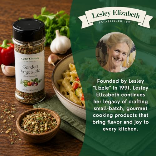 Image of Lesley Elizabeth Garden Vegetable Dip & Seasoning - All-Natural Herb & Veggie Spice Blend for Dips, Roasted Vegetables & Cooking | Gourmet All-Purpose Garden Seasoning