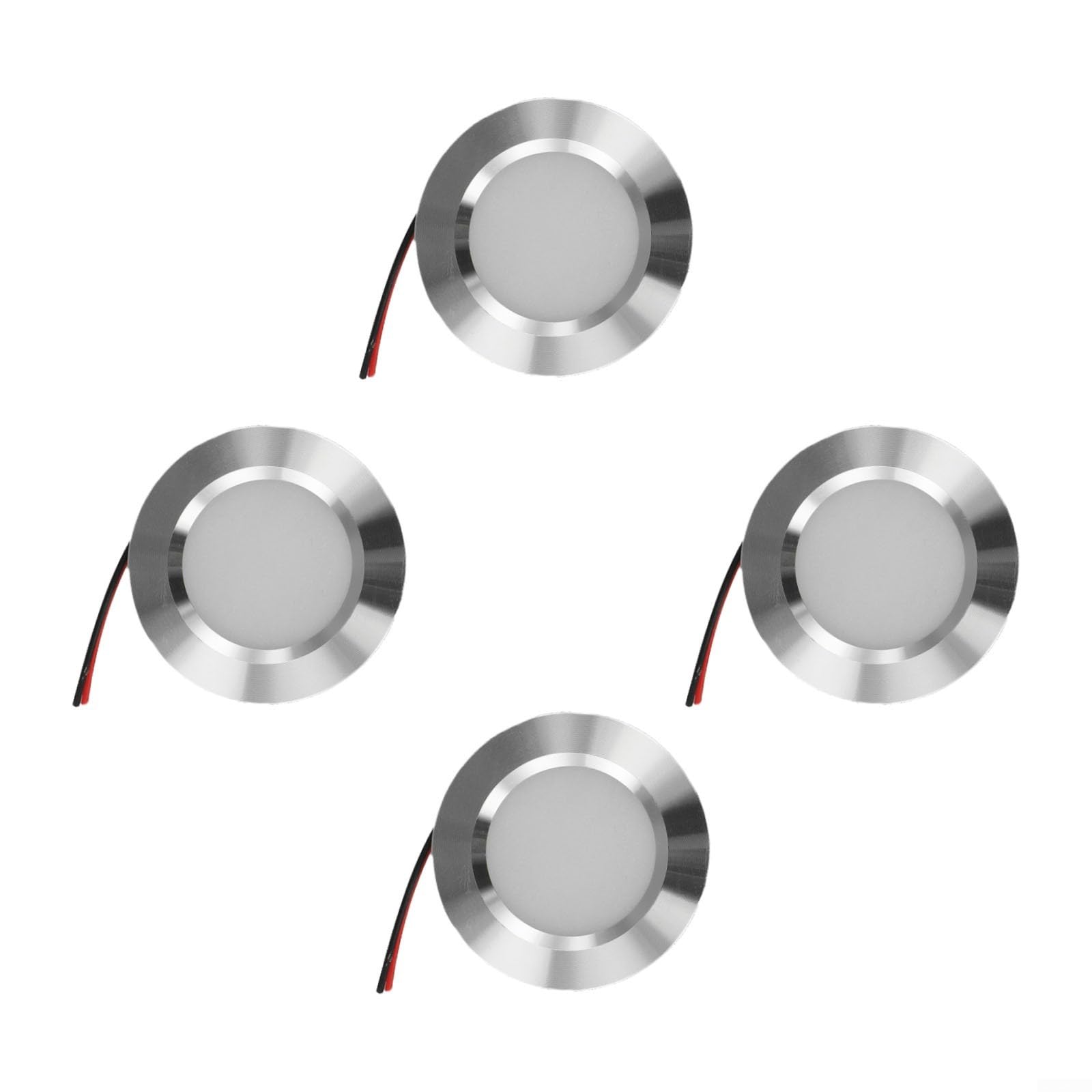 Aluminum Round Cabinet Lights 12V 4-Pack White
