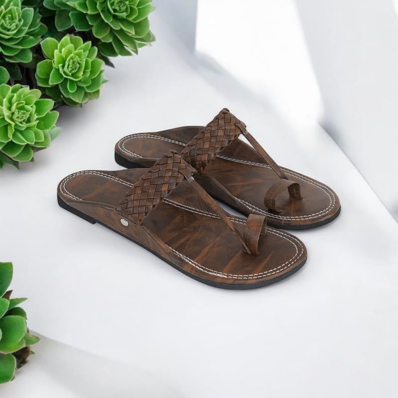 Image of DFR Ethnic Sandals For Boys Men, Comfortable Rajasthani Slippers