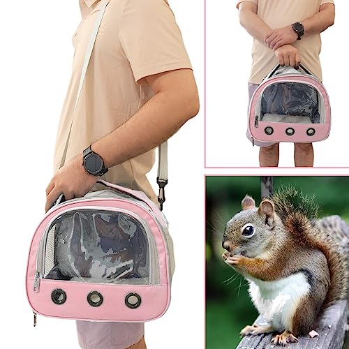 guinea pig carrier bagsmall animal bird parrots ferret hamster squirrel rabbit turtle carrier bagportable bunny bearded dragon carrier travel carrier outdoor pink