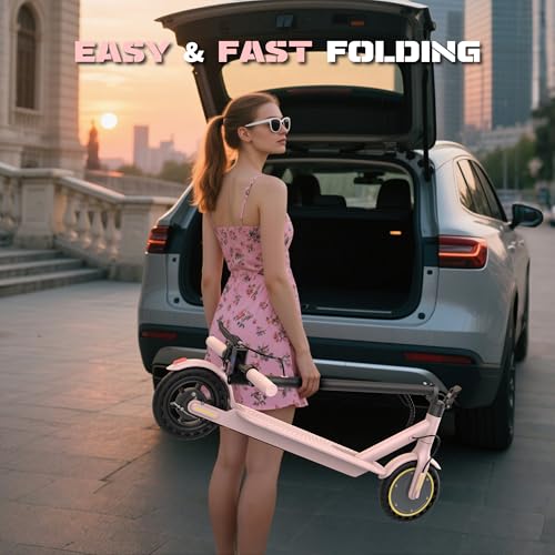 Image of Electric Scooter with 8.5 inch /10 inch Solid Tire, 350W /500W Powerful Motor & 19 /22 MPH Top Speed, 16 /25 Miles Long Range, Folding E Scooter with Dual Braking for Teens and Adults