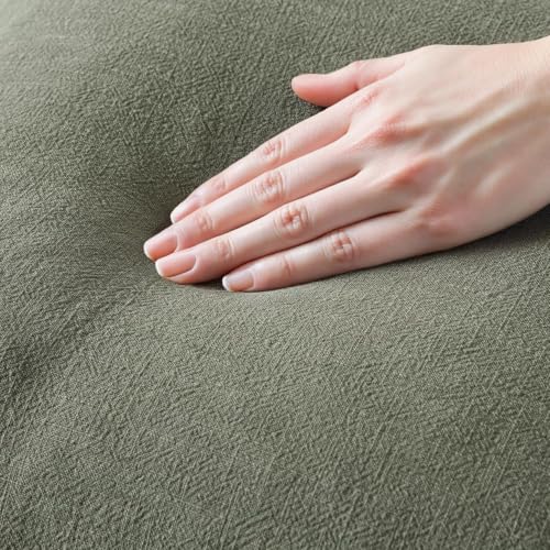 Image of MIULEE Linen Decorative Lumbar Throw Pillow Covers Light Olive Green 12x20