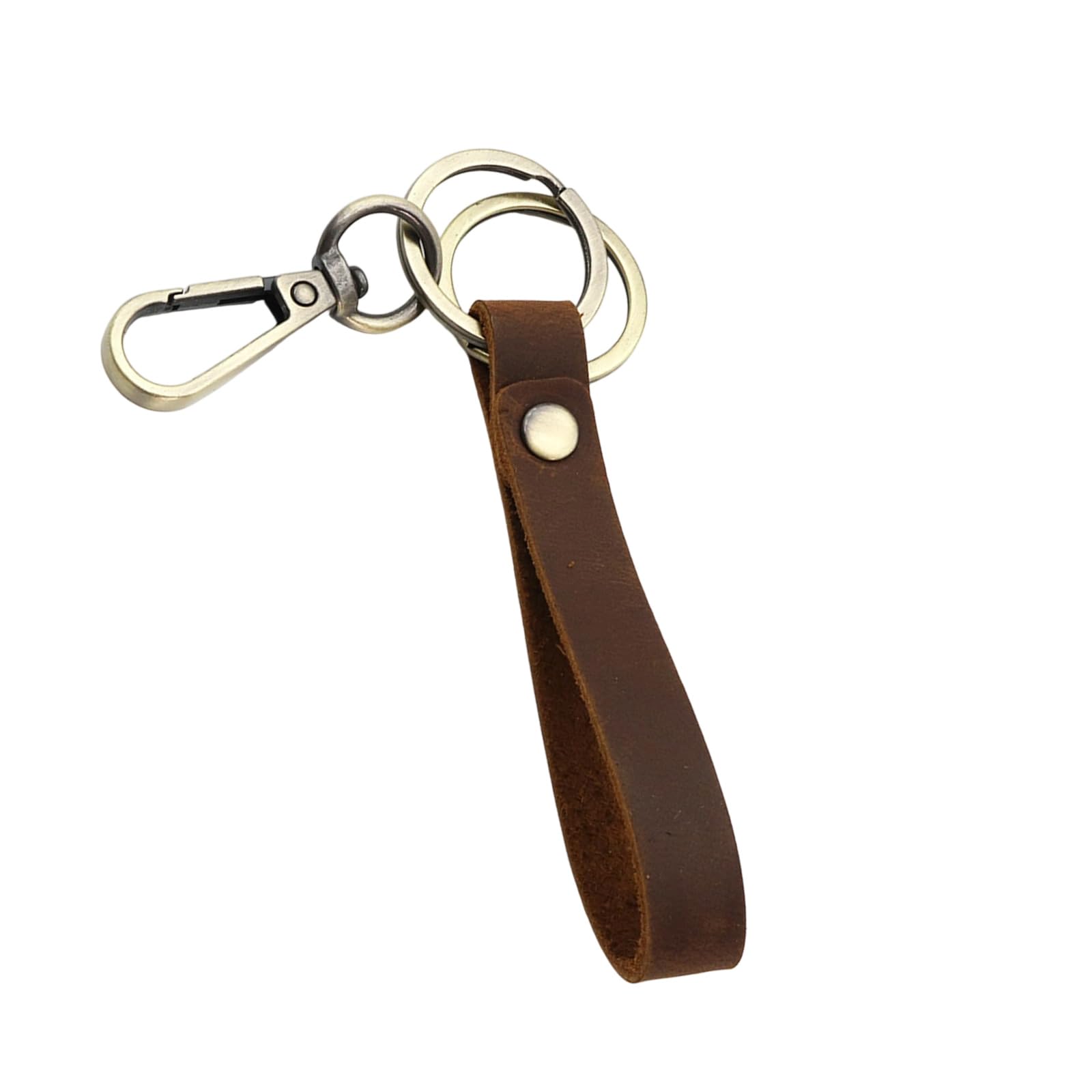 Tenyele Unisex A Genuine Leather Keychain For Business Professionals Portable Sturdy Keyring With Various Color For Everyday Use Elegant Leather Key Ccessory