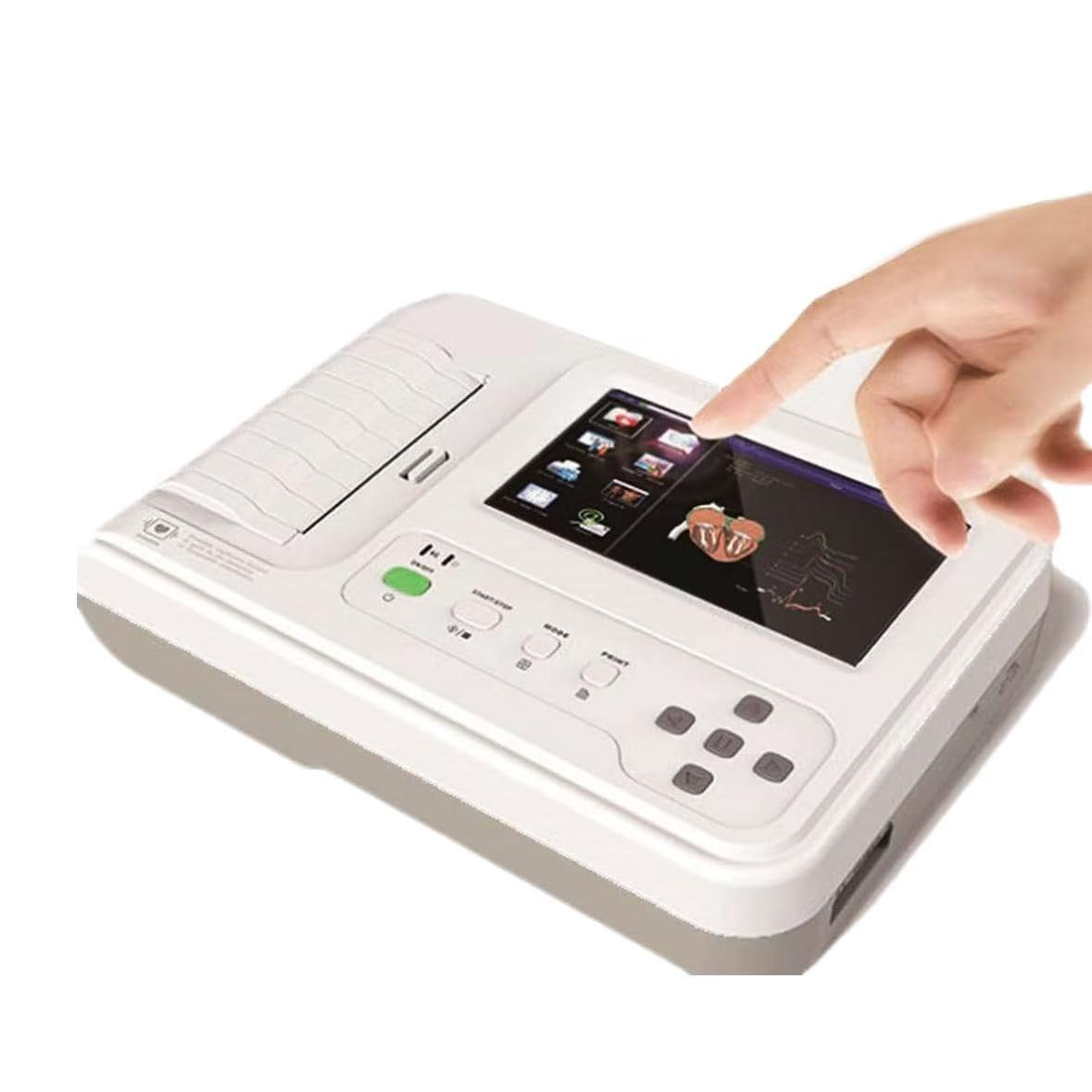 ECG ECG Monitor paziente con 12 cavi 7 pollici LCD Touch Screen Digital Equipment, macchina elettrocardiografo ECG a 6 canali, forme d'onda di registrazione per scopi medici
