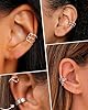ORAZIO 20Pcs Ear Cuff Set Damen Ohrmanschette Ohrringe Earcuffs Set Helix Knorpel Ohrmanschette Ohne Ohrloch Wickelohrring Fakepircings Ohr Cuffs Ohrklemme Silber #4
