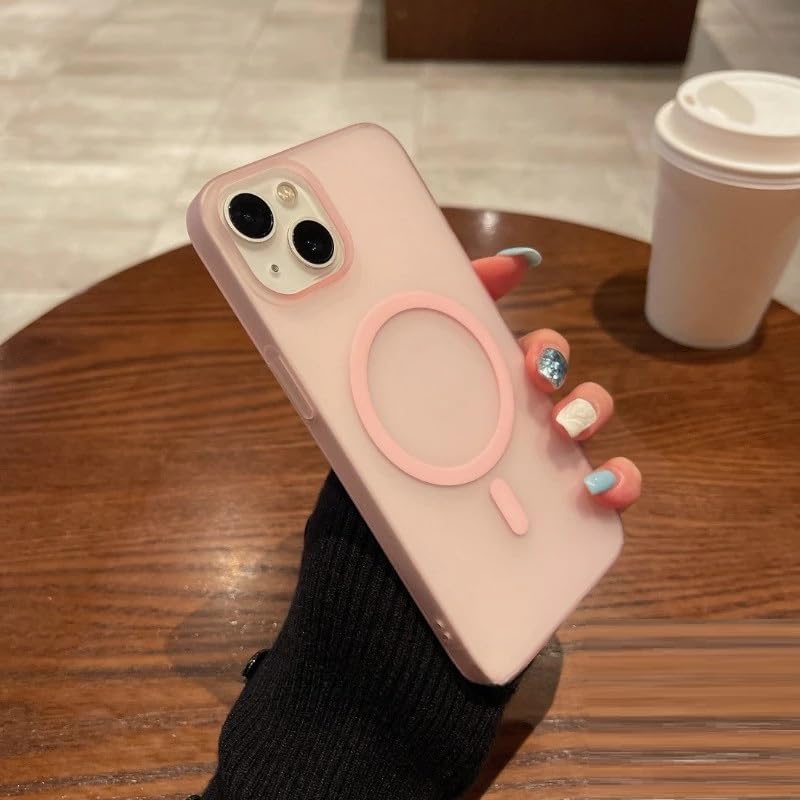 Image of COVERLY Luxury Hard Translucent Paper Thin Case Cover for iPhone 12 Pro | Matte Finish | Compatible with magsafe | (Pastel Pink, iPhone 12 Pro)