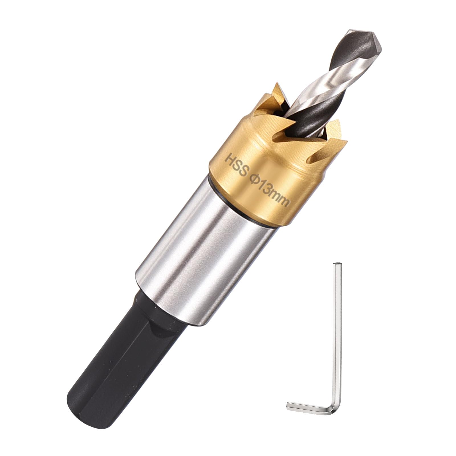 DTGN 1/2" Hole Saw 13mm M2 High Speed Steel Hole Cutter Gold