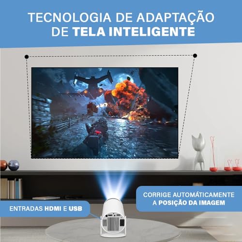 Mini Projetor Portatil 5g Wifi 6 Bluetooth 5.0 Android 11 HY300 Projetor 4K 1080 Full HD Suporte 800