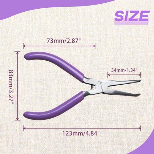 Image of SPEEDWOX Mini Bent Long Nose Pliers, Thin Jaw for Jewelry Craft & Beading