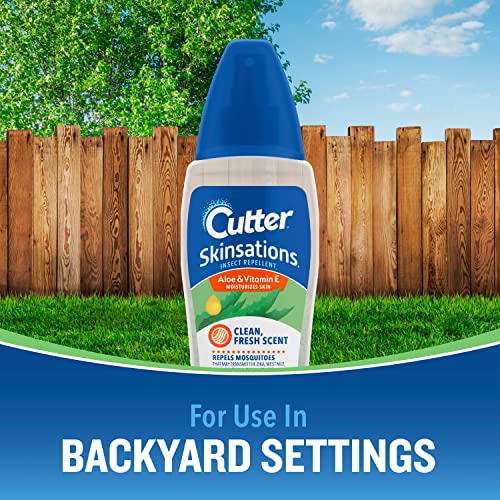 Cutter Skinsations Insect Repellent, Repels Mosquitos, Ticks, Gnats, Fleas, 7% Deet, 2 Pack, 6 Fl Ounce (Pump Spray) #TOP6