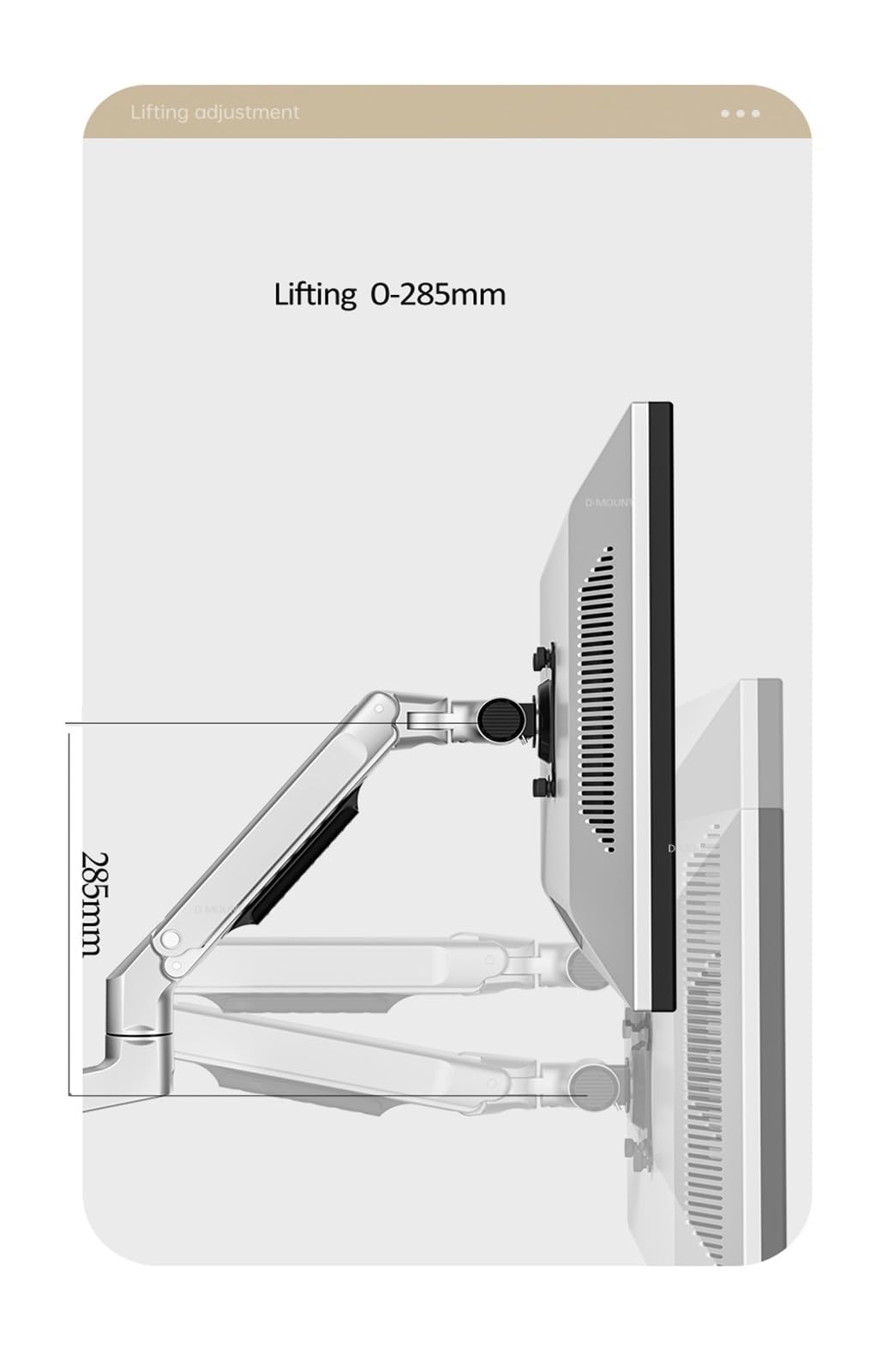 Supporto for monitor in alluminio, braccio extra lungo 17-32" 3-6 kg