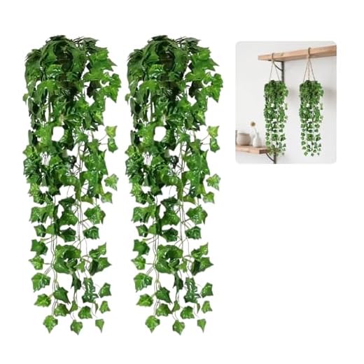ZHYTUAL Lot de 2 Plantes Artificielles Extérieures Lierre Artificiel Mural pour Décoration Intérieure et Extérieure