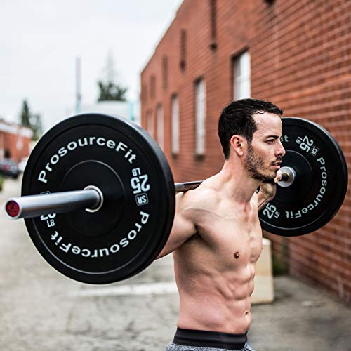 Image of ProsourceFit Solid Rubber Bumper Plates (Sold Individually) with Steel Insert, for Strength Training and Cross Conditioning, Power Lifting
