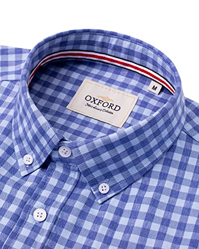Image of Alimens & Gentle Mens Solid Oxford Shirt Long Sleeve Dress Shirt Work Casual Button Down Shirts with Pocket