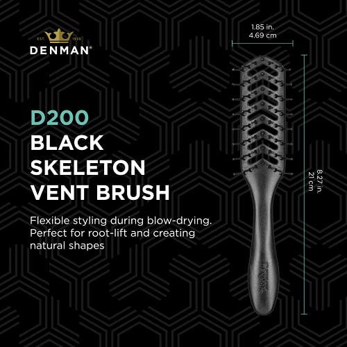 Jack Dean by Denman D200 Flexible Vent Brush for Blow Drying - Styling Hair Brush for Wet Dry Curly Thick Straight Hair - For Women and Men (Black) - Image 3