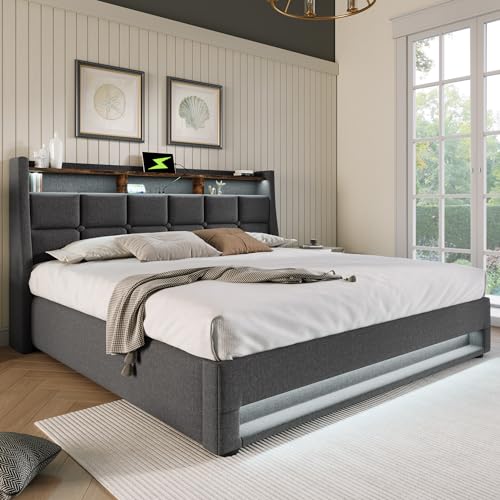 DEKKETO Boxspringbett mit Stauraum und USB