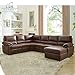 Homeify Eleanor Wooden 8 Seater Letherette U Shape Sofa for Living Room Set (Letherette