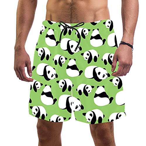 Short de bain pour homme avec doublure en maille vert et multicolore grande taille XXXXL
