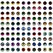 Lot de 100 Colorés Yeux de Sécurité, 8mm 10mm 12mm Yeux de Poupée en Verre Rond Yeux de Cabochon Auto-adhésif pour Marionnette DIY Artisanat Bijoux Poupées Peluches et Ours en Peluche