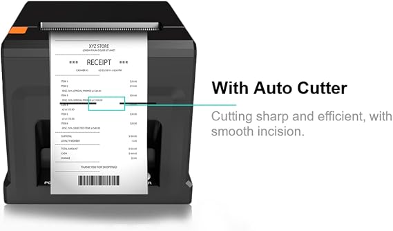 POS Kitchen resturant Printer, 80mm 3 inch Auto Cutter LAN Thermal Receipt Bill Ticket Printer,Support Cash Drawer,NOT for Square/Doordash/Uber eat(USB +LAN/Ethernet Port)