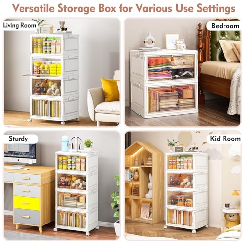 Image of Mevigo Plastic Wardrobe - 2 Tier Cupboard for Storage, Almirah for Clothes, Plastic Cabinet for Storage Box, Wardrobe Organizer for Storage for Kitchen /Bedroom /Living Room- Yfx-2