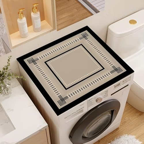 Image of Washing Machine Cover Mat | Super Water Absorbent Dish Drying Mat | Anti-Slip Washer & Drying Mat for Washing Machines | Dustproof Mat Cover for Laundry Room & Kitchen (60 x 60cm)