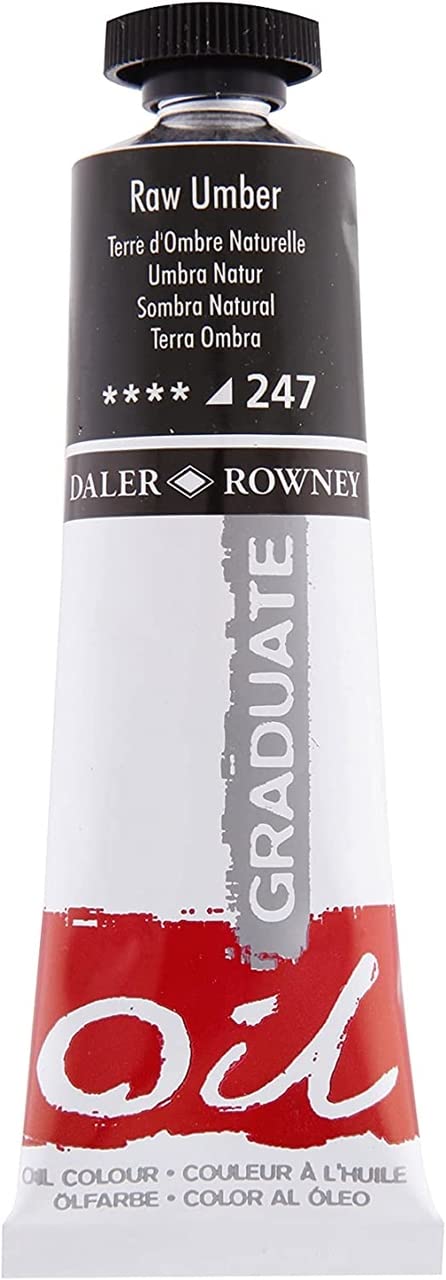 Daler-Rowney Graduate Oil Paint, Aluminium Tube, 1.28oz - 38 ml, Raw Umber