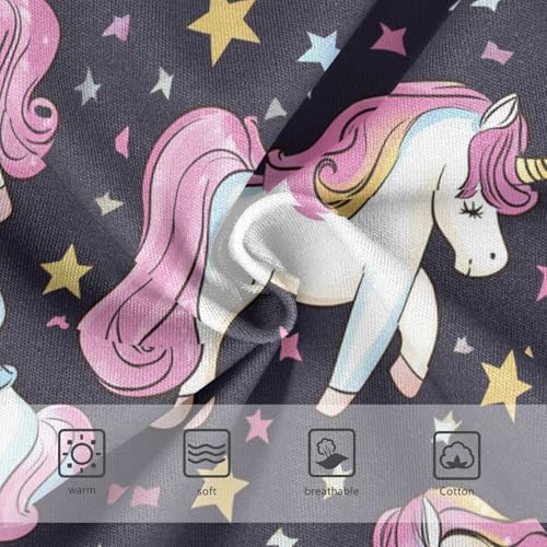 Wusikd Cute Unicorns Girls' Underwear Cotton Stars Girls Briefs Soft Toddler Underwear 2T3