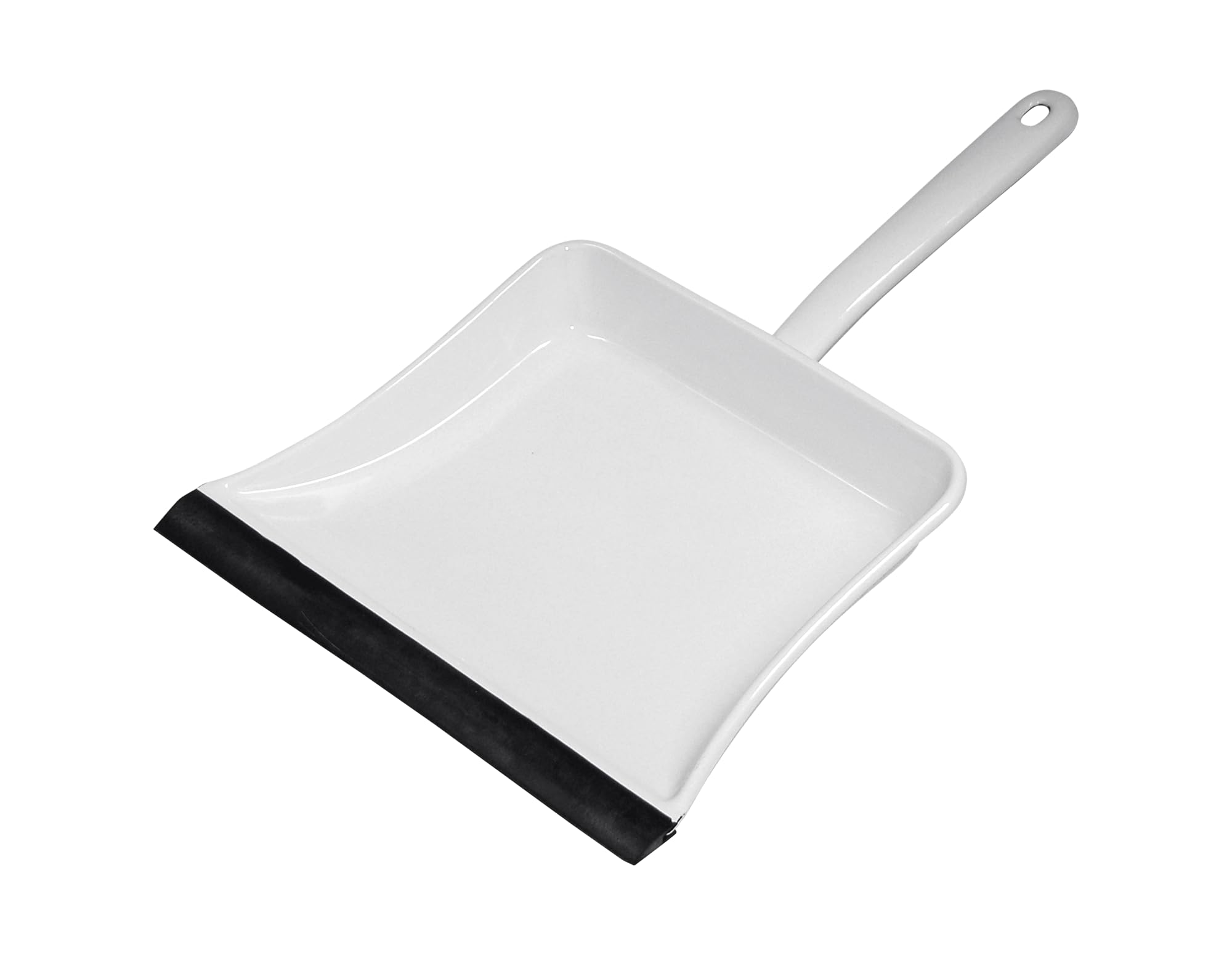 Riess, 0363-033, Staubschaufel mit Gummilippe, Classic-Weiss, Länge 40 cm, Höhe 4.8 cm, Emaille, weiß, Kehrschaufel, Kehrblech, Müllschaufel