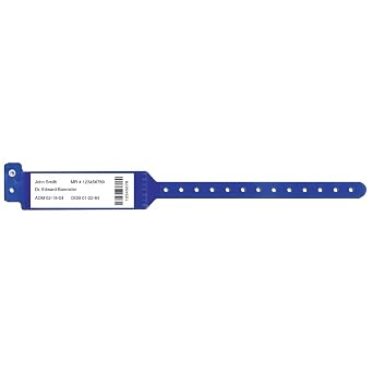 5080-13-PDM Sentry LabelBand Polyester Adult Shield Wristband, Insert Label Style, Permanent Snap Closure, Blue, Pack of 500