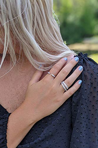 Rhodium Plated Sterling Silver Cubic Zirconia Micro Paved Marquise Wedding Band | Women's Cz Half Eternity Stacking Rings #TOP5