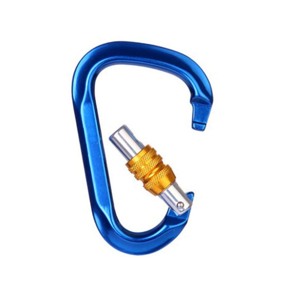 Moschettone da arrampicata con bloccaggio 3 pezzi Moschettone con bloccaggio in alluminio Gancio per moschettone resistente a forma di D per arrampicata, amache, clip di fissaggio per moschettone pe