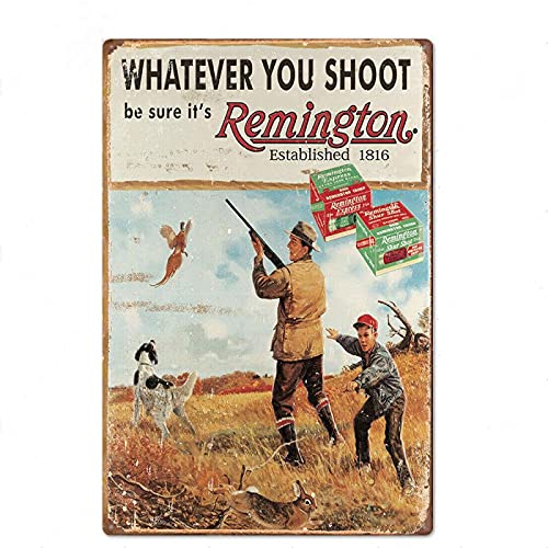 sunnysang Cartel de chapa de Metal de caza, cartel de Metal de pistola Vintage, placa en vivo para cazar, Pub, arte decorativo de pared, decoración del hogar, 20x30cm # 2 Cover