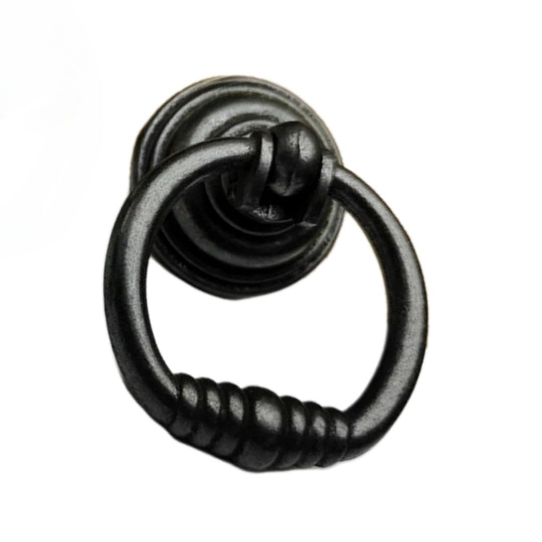 WenRan 2 Colors Antique Black Silver Drawer Single Hole Knob Thickened Screws, Zinc Alloy Cabinet Hardware for Kitchen Bathroom Pull 2.2 Inch Diameter