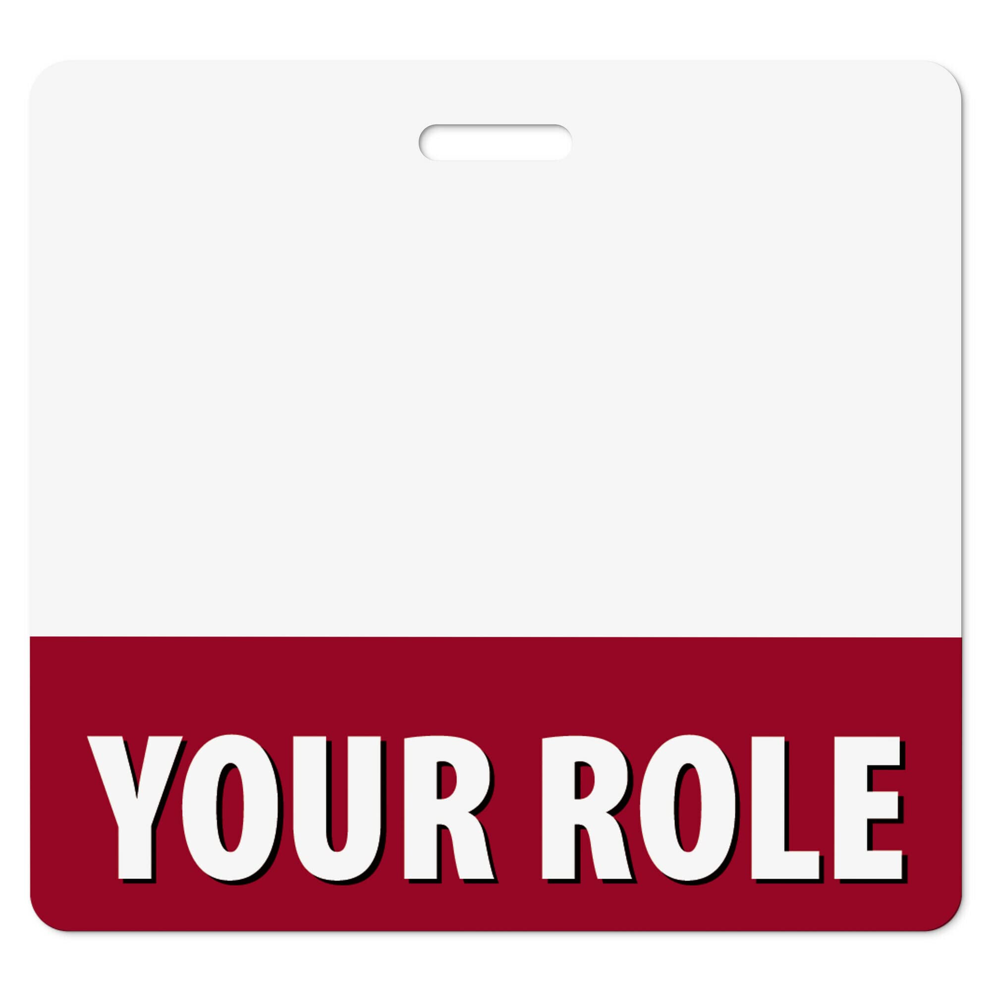Custom Burgundy Badge Buddy (5 Pcs) (Horizontal) - Double Sided Backer Card - Durable and Water Resistant Great for Security, Trade Show, Visitor,