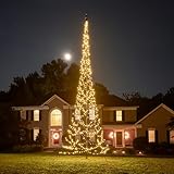 Fairybell - Flagpole LED Christmas Tree - Outdoor Christmas Decorations - Warm White - 1,000 LED Tree - 25ft - for Existing Flagpoles