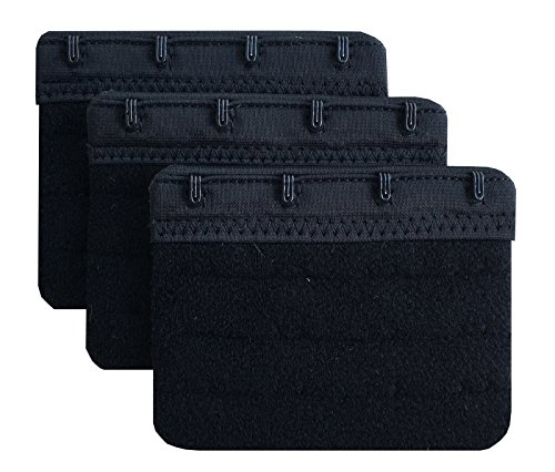 Chanie Women Pack Of 3 Soft Comfortable 4 Hooks Bra Extender,2.4"X 3.0" #TOP1