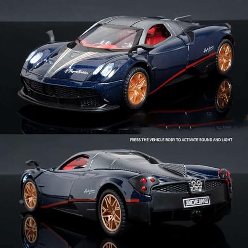Image of Magicwand 1:32 Scale Die-Cast Pagaani Huayra Metal Car【Colors as Per Stock】【Pack of 1 Car】 with Openable Doors,Blinking Lights & Pull Back Action