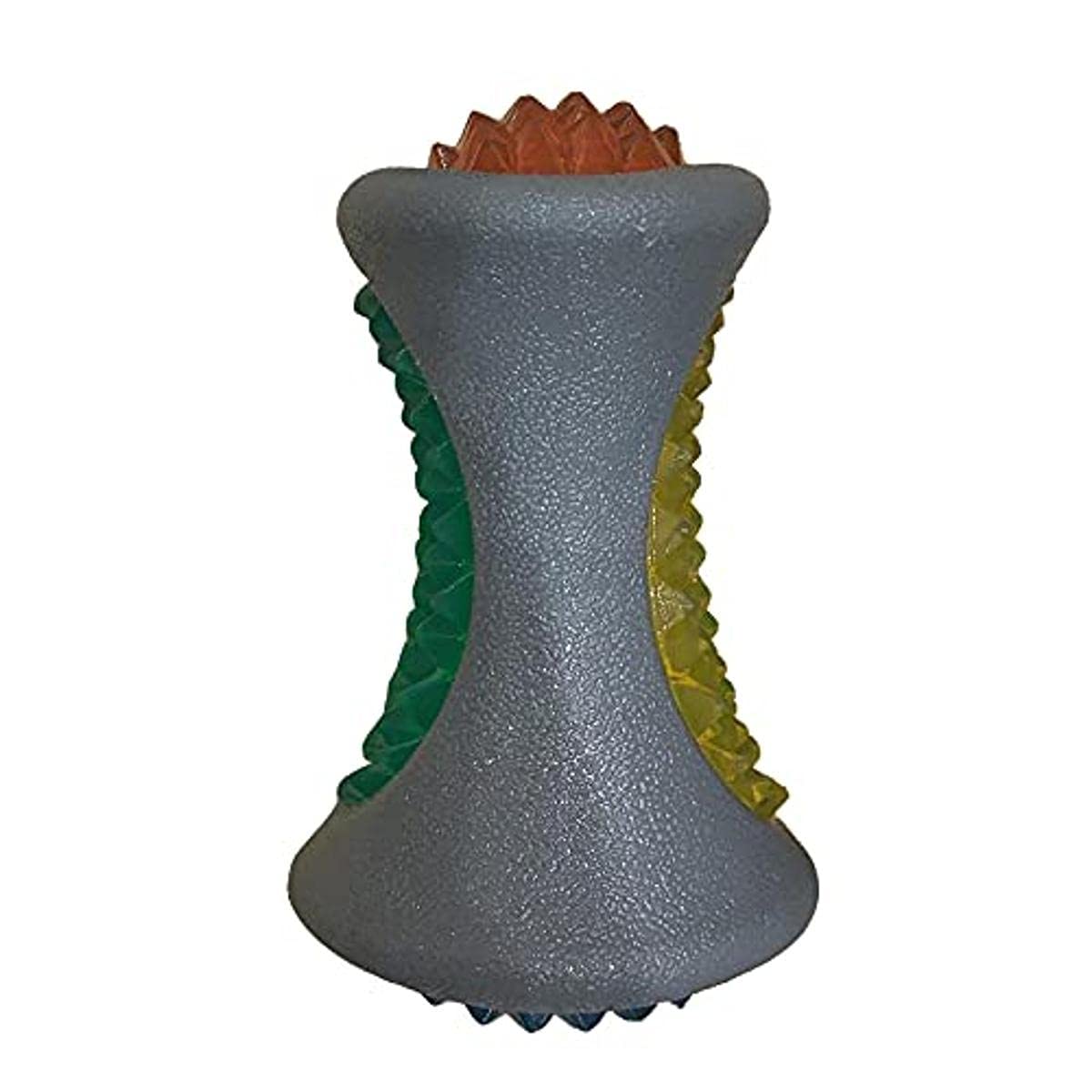 RosewoodJolly Doggy Throw and Flash Rubber Bone Dog Toy, Grey, 13 cm