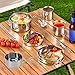 Camping Cookware Set,6Pcs Portable 304 Stainless Steel Camp Cook Set,Backpacking Camping Cookware for Outdoor Hiking Camping